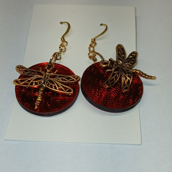 Dragonfly Earrings Hand Crafted - Picture 3 of 3